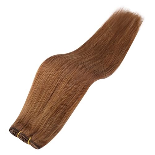 Image of Full Shine 22 Inch Human Hair Extensions Sew In Color Copper Weft Hair Extensions Human Hair Sew In Remy Hair Invisible Real Human Hair Wefts 105G