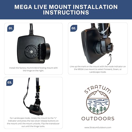 Image of Transducer Pole with Ball Mount Adapter (Ball Not Included), RAM Ball Boat Mount, Adjustable 30 inch-60 inch Telescoping Pole for Livescope LVS34, LVS32, Mega Live 1 & 2, Active Target 1 & 2