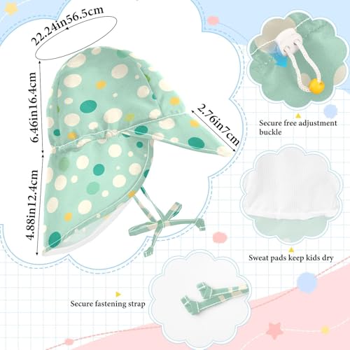 Modern White Rounds Dots Teal Infant Sunhat Boy Hat Girls UPF 50+ Protection Wide Brim Travel Essentials4