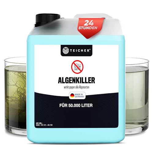 Algenvernichter Teich Algenmittel für Schwebealgen & Blaualgen | Klares Wasser & Algenfrei | Geeignet für Teiche mit Fischen & Pflanzen | Anti Algen Mittel Made in Germany