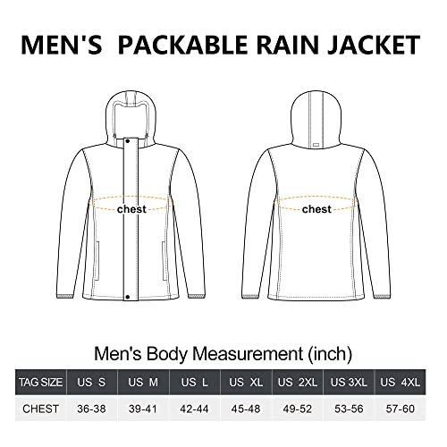 33,000Ft HU-XI-201 Packable Rain Jacket Men'S Lightweight Waterproof Rain Shell Jacket Raincoat thumb #5