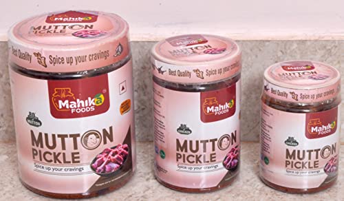 Image of MAHIKA FOODS Andhra Style Homemade Fresh Mutton Pickle, Gosht Ka Achar Authentic Taste of Tradition, Spicy, with No Added Preservatives, 750 Gram (Pack of 1)