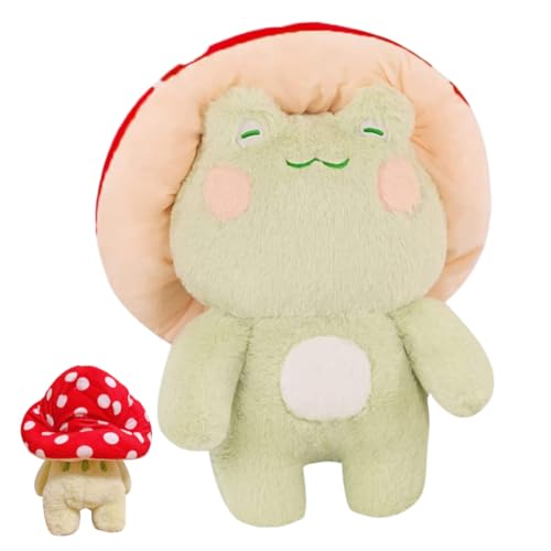 Comebachome Rana de Setas, 16.5 Pulgadas, Linda Rana de Peluche con Sombrero de Seta roja, Almohada súper Suave para decoración de Dormitorio, Regalo Kawaii, decoración Interior para la casa