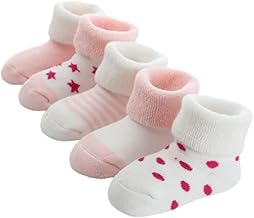 5 Pairs of Warm Thermal Cotton Socks Winter Newborn Baby