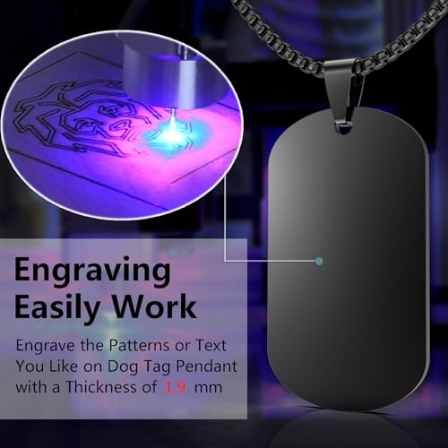 Mens Stainless Steel Dog Tag Pendant Necklace,Simple Blank Pendant Necklaces Jewelry Gifts for Men Women, 24" Box Chain4