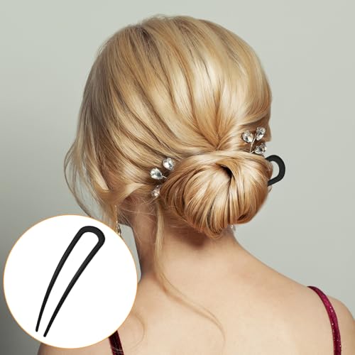 3er Set Französische Haarnadeln für Frauen, U-förmige Haarnadeln für Dutts, Metall-Haargabeln für dickes Haar, Frisuren-Accessoires für Hochsteckfrisuren