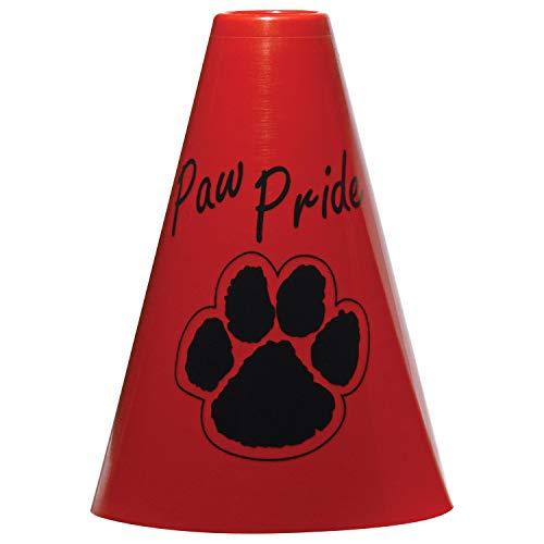 Anderson's Exclusive Red and Black Paw Pride 7" Megaphone Noisemaker Boost School Spirit Cheerleader Sports Football Basketball Homecoming Squad Team Party Dance Club Performance Fan Pack of 10
