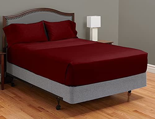 100% Dreams Egyptian Giza Cotton Three Quarter Size Soft Cooling Egyptian Giza 600-Tc Sheets, Giza Bed Sheets, My 4-Pc Giza Set, Fits Upto 16 Inch Deep Pockets - Burgundy, Three Quarter Size #TOP8