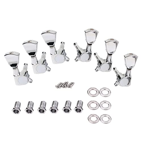 Toddmomy Replacement Guitar Tuning Pegs 6 Tuners Horse Head for Electric Acoustic Guitars