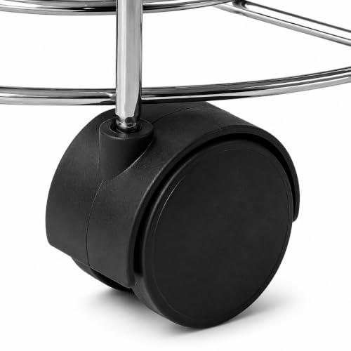 Image of Gas Cylinder Trolley with Wheel | LPG Stainless Steel Cylinder Stand with Rubber Protection for Daiy Kitchen Use | 4 Plastic Wheels Easily Movable Trolley (Wired Trolley)