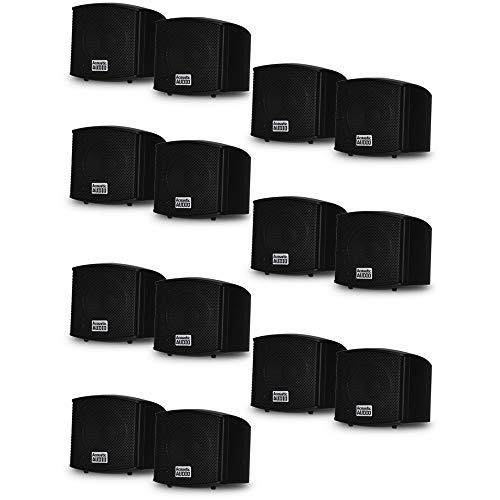 Acoustic Audio AA321B Mountable Indoor Speakers 2800 Watts Black 7 Pair Pack AA321B-7Pr