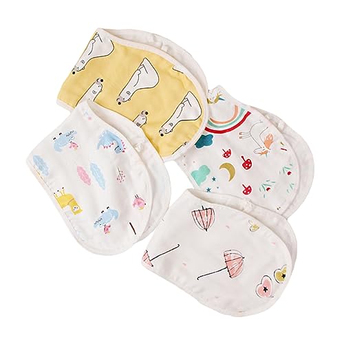 Totority 4個 ベビービブ ベビーハンドタオル ベビータオルモスリン ベビーコットンよだれかけ ベビーバンダナビブ ベビーよだれかけ よだれよだれかけ スカーフ 授乳タオル 赤ちゃん