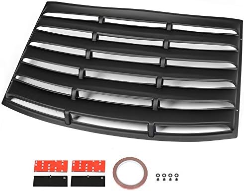 VRracing New Rear Window Louvers Windshield Sun Shade Cover Protector Matte Black Compatible for Chevy Camaro 2010 2011 2012 2013 2014 2015 ABS