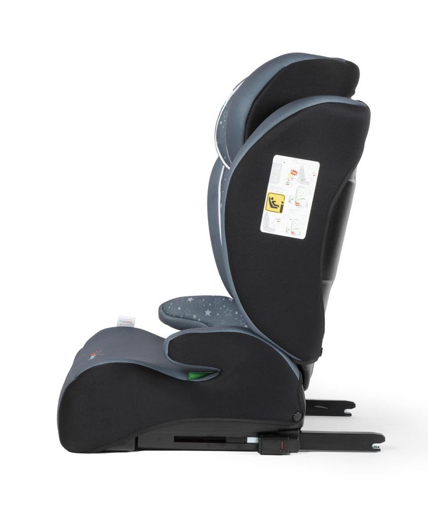 Siège Auto Avec Fixation ISOFIX Pour La Sécurité Des Enfants D'une Hauteur De 100 à 150 Cm Avec Graphismes Sur Fond Gris