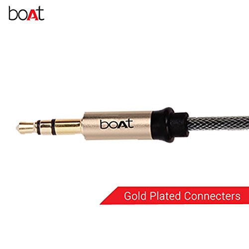 boAt Indestructible Metallic Aux Audio Cable (Gold Metallic)