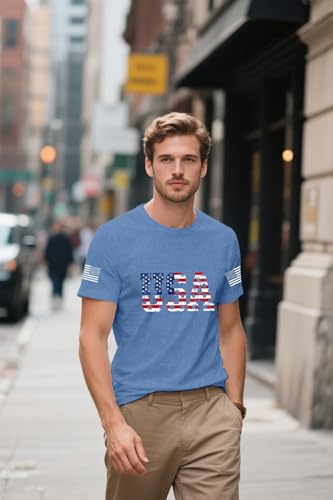 4th of July Shirts for Men American Flag T-Shirt USA Patriotic Tee Tops3