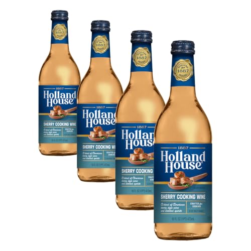 Image of Holland House Sherry Cooking Wine, Ideal for Cooking, Roasting and Marinating, 16 FL OZ (Pack of 4)