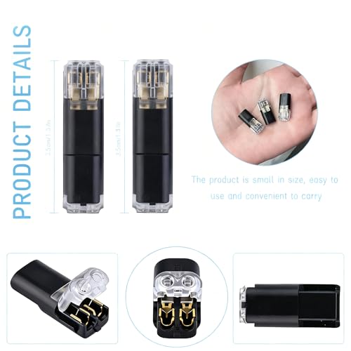 100pcs Double Wire Plug in Connector with Locking Buckle, Quick-Clip Fasteners Multi-Purpose Snap-On Blocks for Strip Lights DIY Crafting, Low-Voltage Decor & Model Kits 2 Pin - Image 4