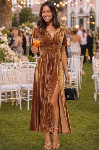Image of Maxigerui Women's Velvet Maxi Dress Formal Dresses for Wedding Guest Dress