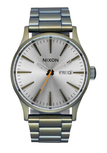 NIXON Sentry SS A356 - Vintage White/Surplus - 100m Water Resistant Men's Analog Classic Watch (42mm Watch Face, 23mm-20mm Stain