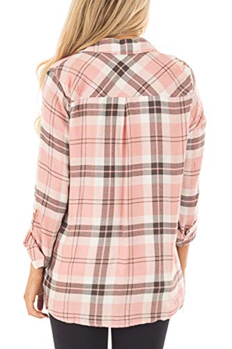 NUOREEL Women Corduroy Shirts Casual Long Sleeve Button Down Blouses Top3