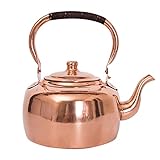 XuRX 3L altmodischer Kupferkessel, Reiner Kupferkessel, Kupferkessel aus Messing, Kühlkessel aus Messing, großer Kapazität heißer Topf, Suppe, Kupferkessel, Induktion und Gas-Universalkessel