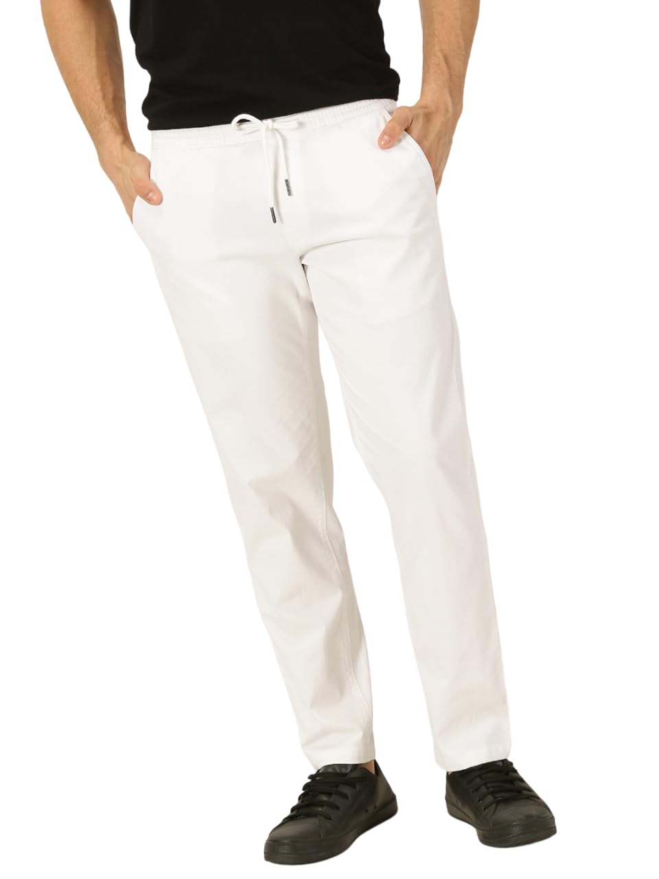 thomas scott Men's | Solid | Light Weight | Breathable Fabric | Elasticated Waist | Mid Rise | Regular Fit | Cotton Blend | Drawstring | Chino Trouser | Pants-picture-29