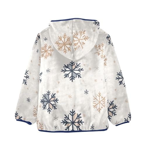 Snowflake Girls Fleece Jacket Girls Fall Jacket Girls Zip Up Hoodie Girls Sherpa Jacket 2-10T2