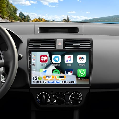 CAMECHO 2+64G Android 15 Autoradio 10 Pouces pour Suzuki Swift 2005-2010 avec Carplay Android Auto sans Fil, GPS Navi Radio Touchscreen HD avec Bluetooth WiFi...