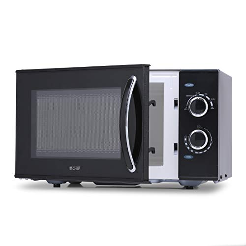 COMMERCIAL-CHEF-Rotary-Dial-Microwave-with-6-Power-Levels-Small-Microwave-with-Pull-Handle-900W-Countertop-Microwave-with-Kitchen-Timer-Microwave-09-Cu-Ft-with-Rotary-Dial-Controls-Black
