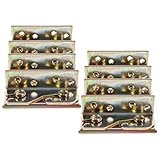 TINEASUR ベッドレールフック 8個セット 鉄製 ゴールド 厚めのシングルバックル 2mm厚アイアン製 高さ6mm 頑丈な構造信頼できる耐荷重 ベッドフレーム連結具して最適