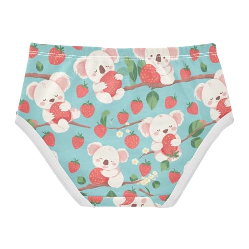 Wusikd Koala Bear Girls' Underwear Cotton Sleeping Strawberry Girls Briefs Soft Toddler Underwear 2T2