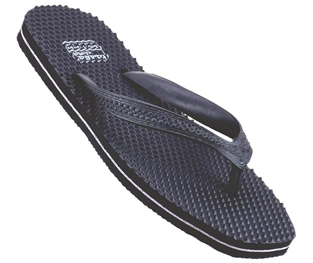 Hawalker Mens Super Acu Prime Flip Flops made with 100% Natural Rubber for All Weather | Comfortable Hawai chappals | Durable Slippers (Black) (B09FZ8X57G) Amazon Price History, Amazon Price Tracker