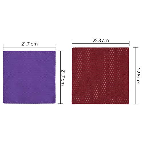 Image of SATINIOR Men Pocket Square Handkerchief Soft Colored Hankies for Party Wedding Thanksgiving Day Christmas 8.3''x 8.3''