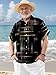 QIVICIMA Mens Bowling Shirts Hawaiian Shirt Big and Tall Retro Button Up Vintage Guayabera Camp Shirt B Black Gold 6XL