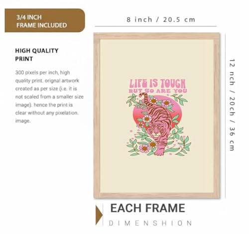Image of BLINKART Flower Market Aesthetic Modern Art Walls With Frame | Natural Wood Texture | Living Room Bedroom Office Wall Decoration | Poster Home Decor Frames Wall Bedroom | 12x8 Inches (D551)