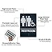 CORKO MANUFACTURING Signs Unisex Braille Restroom Sign - Bathroom Sign with Double Sided 3M Tape to Secure Ideally in Less Than a Minute - Unique Design and Highly Visible - Size 9 x 6 Inch