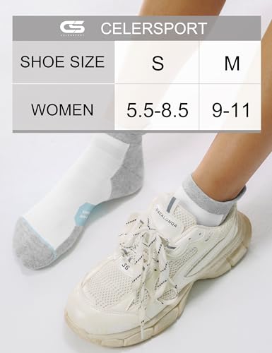 Image of CS CELERSPORT 6 Pack Women's Ankle Running Socks Cushioned Low Cut Tab Athletic Socks