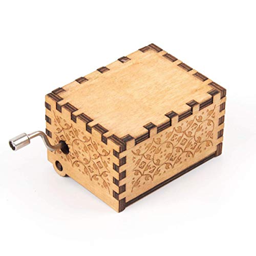 image for SKY TOP POWER Wooden Music Box Engraved Toy Kid Gift Hand Crank… (Tw