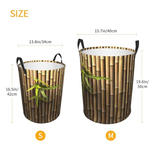 Panier à linge haut en bambou véritable au design imprimé printemps