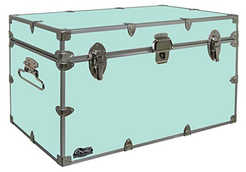 C&N Footlockers - XL Graduate Storage Trunk - Made in the USA - STEEL Footlocker for College Dorm Room & Summer Camp - 32 x 18 x 18.5 Inches (Mint)