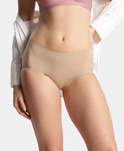Image of Jockey 1827 Women's High Coverage Microfiber Nylon Elastane Stretch Mid Waist Hipster with No Visible Pantyline
