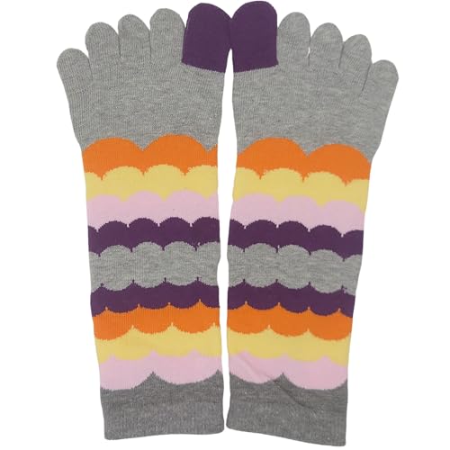 Image of Toe Socks Women - Non-Slip Grip Socks for Yoga, Pilates & Barre, Five Finger Cotton Athletic Socks with Storage Bag