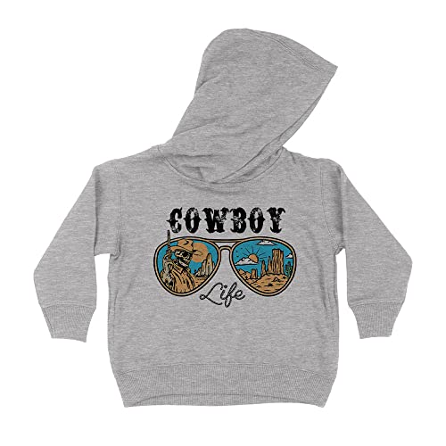 Sunglasses Cowboy Life Kids Hoodie Sweatshirt Toddler 5T Heather Grey