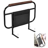 Bed Side Rail for Adjustable Bed, Screw Into Wooden Board Only, 17 inch Height for Mattress Less Than 10 Inches, 1 pc