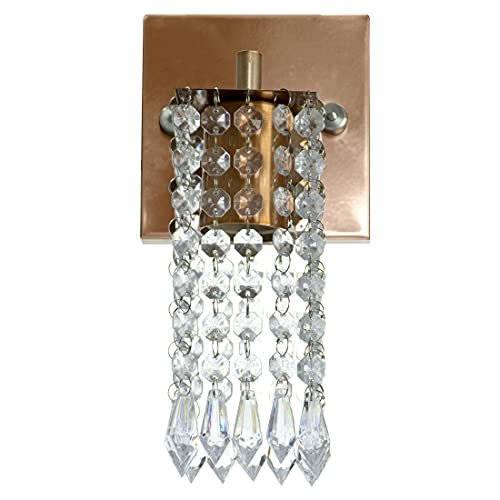 Kit 2 Arandelas Cristal Acrilico Clearcrillic Quadrada Cobre