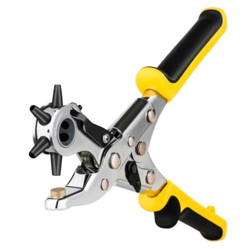 Alicate Vazador Furador 6 Furos Cinto Couro Chinelo Ajustável Cabo Emborrachado 9 Polegadas Profissi