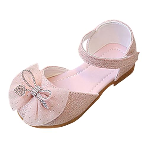 IWIHMIV Dress Sandals for Toddler Girls Flat Soft Sole Sandals Summer Non Slip Bowknot Shoes for Little Kid