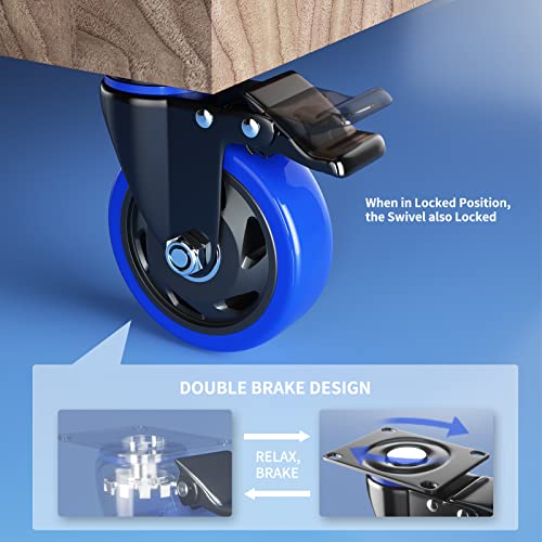 Wozeseik BLUE4IN 4 Inch Caster Wheels thumb #4