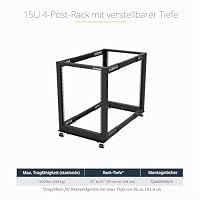 StarTech 15HE 4-Pfosten Open Frame Serverrack, 19", 101cm Tiefe, 544kg – Ansicht 2